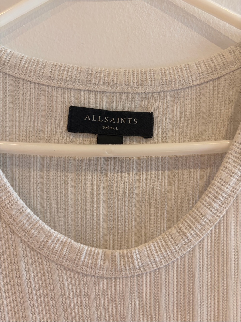 All Saints White Ribbed Tank Top - Picture 2 of 5